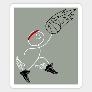 Funny Retro Basketball Player Magnet